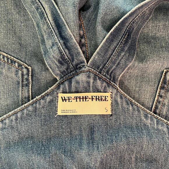 Free People jumpsuit denim Small one-piece overalls onesie cotton - Picture 9 of 9